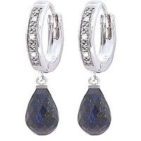 Diamond and Sapphire Earrings in 9ct White Gold