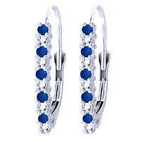 Diamond and Sapphire Laced Stem Drop Earrings in 9ct White Gold