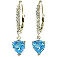 Diamond and Blue Topaz Laced Drop Earrings in 9ct White Gold