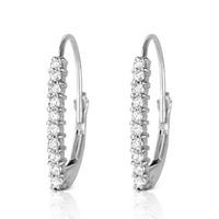 diamond laced stem drop earrings in 9ct white gold