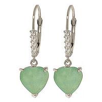 Diamond and Emerald Drop Earrings in 9ct White Gold