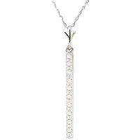 Diamond Bar Pendant Necklace in 9ct White Gold