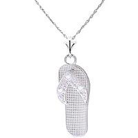 Diamond Sandal Pendant Necklace in 9ct White Gold