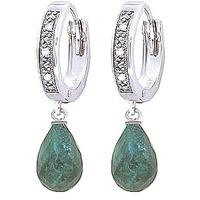 Diamond and Emerald Earrings in 9ct White Gold