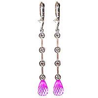 Diamond Briolette Drop Earrings in 9ct Rose Gold