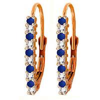 Diamond and Sapphire Laced Stem Drop Earrings in 9ct Rose Gold