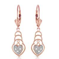 diamond wireframe drop earrings in 9ct rose gold