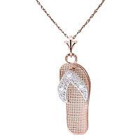 Diamond Sandal Pendant Necklace in 9ct Rose Gold