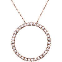 diamond circle of life pendant necklace in 9ct rose gold