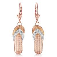 diamond sandal drop earrings in 9ct rose gold