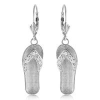 Diamond Sandal Drop Earrings in 9ct White Gold