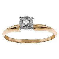 Diamond Crown Solitaire Ring in 9ct Gold