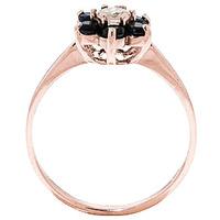 Diamond and Sapphire Wildflower Cluster Ring in 9ct Rose Gold