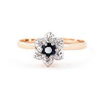 Diamond and Sapphire Wildflower Cluster Ring in 9ct Rose Gold