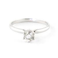 Diamond Crown Solitaire Ring in 9ct White Gold