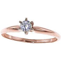 Diamond Crown Solitaire Ring in 9ct Rose Gold