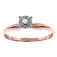 Diamond Crown Solitaire Ring in 9ct Rose Gold