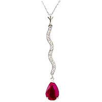 diamond and ruby pendant necklace in 9ct white gold