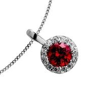 Diamonfire Silver Clear Red Cubic Zirconia Cluster Pendant 65-1270-1-088
