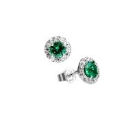 Diamonfire Silver Clear Green Cubic Zirconia Cluster Stud Earrings 62-1558-1-084