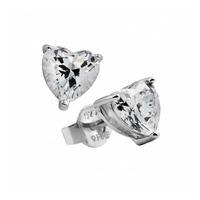 Diamonfire Ladies Cubic Zirconia Heart Stud Earrings 62/1365/1/082
