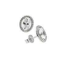 diamonfire ladies cubic zirconia oval cluster stud earrings 6214771082