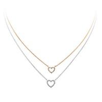 Diamonfire Ladies Two Colour Cubic Zirconia Heart Necklet 63/0915/1/782