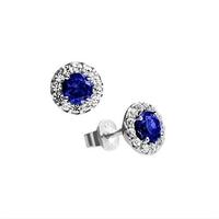 Diamonfire Silver Clear Blue Cubic Zirconia Cluster Stud Earrings 62-1558-1-089