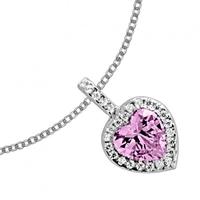 Diamonfire Silver Clear Pink Cubic Zirconia Heart Pendant 65-1199-1-102