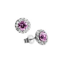 Diamonfire Ladies Pink Cubic Zirconia Cluster Stud Earrings 62/1558/1/102