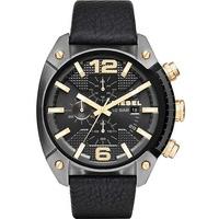 diesel mens overflow leather strap watch dz4375