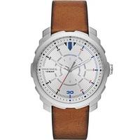 Diesel Mens Machinus Brown Leather Strap Watch DZ1736