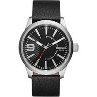 Diesel Mens Black Leather Strap Rasp Watch DZ1766