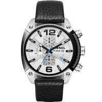 Diesel Mens Overflow Black Leather Strap Watch DZ4413