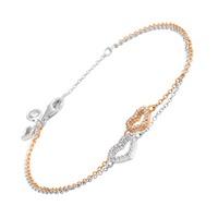 Diamonfire Ladies Two Colour Cubic Zirconia Heart Bracelet 64/0489/1/082