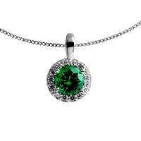 diamonfire silver clear green cubic zirconia cluster pendant 65 1270 1 ...