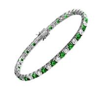 Diamonfire Silver Clear Green Cubic Zirconia Tennis Bracelet 64-0463-1-084