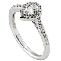 Diamonfire Silver Clear CZ Pear Cluster Ring 61-1401-1-082