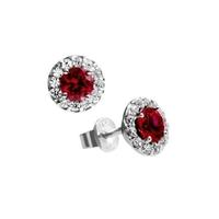 diamonfire silver clear red cubic zirconia cluster stud earrings 62 15 ...