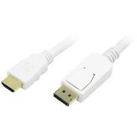DisplayPort / HDMI Cable [1x DisplayPort plug - 1x HDMI plug] 2 m White LogiLink