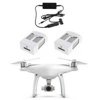 dji phantom 4 quadcopter drone with two extra batteries and in car cha ...