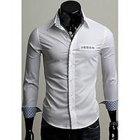 djjm mens fashion leisure summer new han edition long sleeve pure colo ...