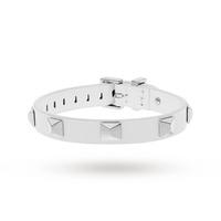 DKNY Parsons White Leather Stud Bracelet.