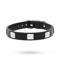 DKNY Parsons Black Leather Stud Bracelet.