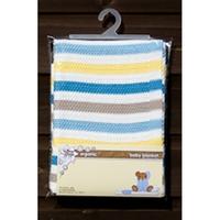 DK Glovesheets 100% Organic Baby Blanket For Pram/Crib 100x75cm-Boy Stripes