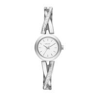 DKNY Crosswalk Glitz ladies\' white dial stainless steel bracelet watch