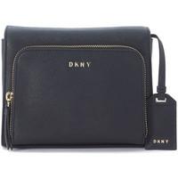 dkny clutch made of black leather saffiano womens bag in black