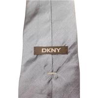 dkny silver grey silk tie