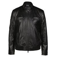 DKNY Croc Effect Leather Jacket