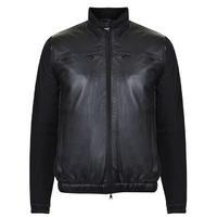 dkny leather panel jacket